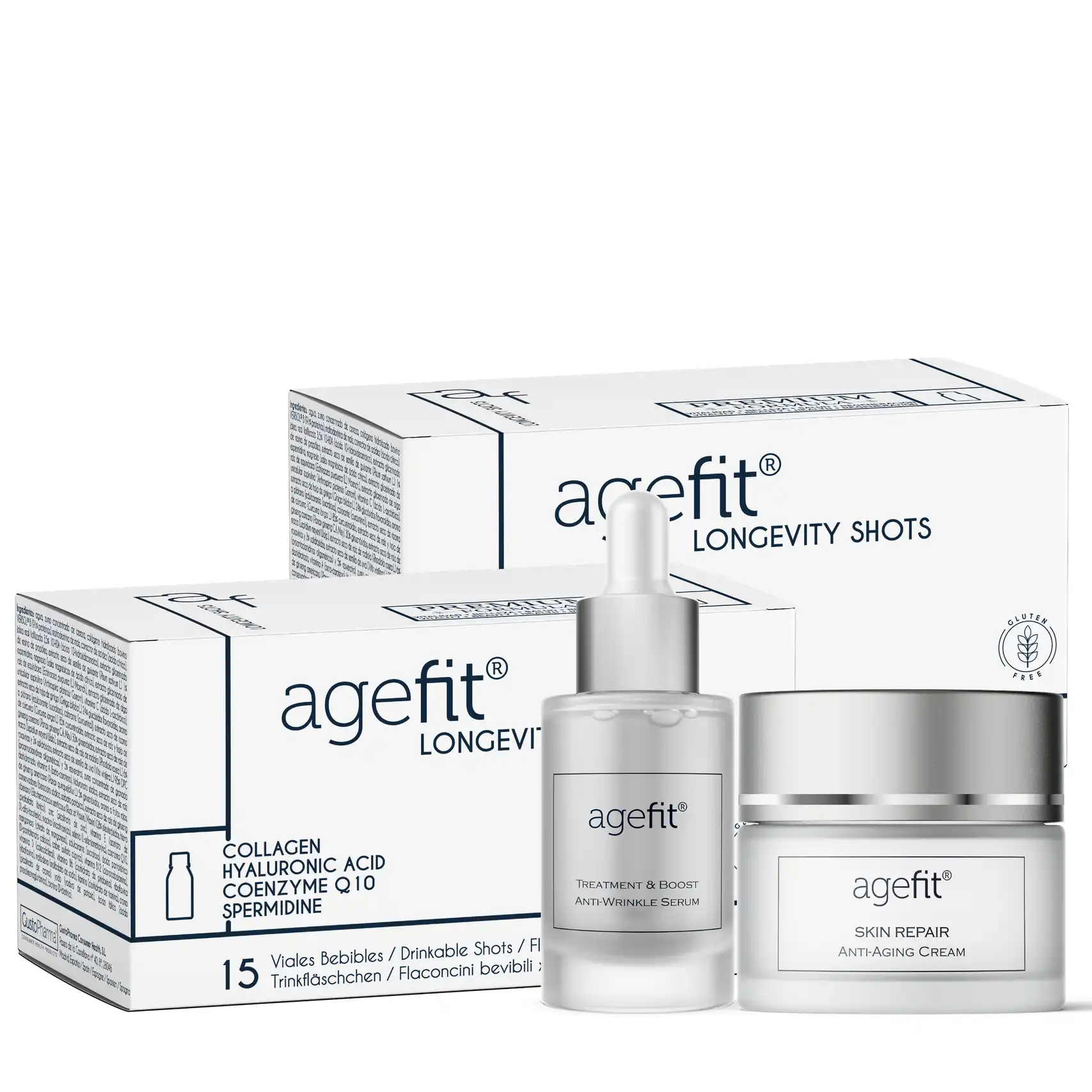 Pack Longevidad: Crema + Sérum + 30 Longevity Shots